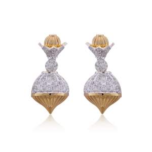 Designer Earrings with Certified Diamonds in 18k Yellow Gold - ER1077P